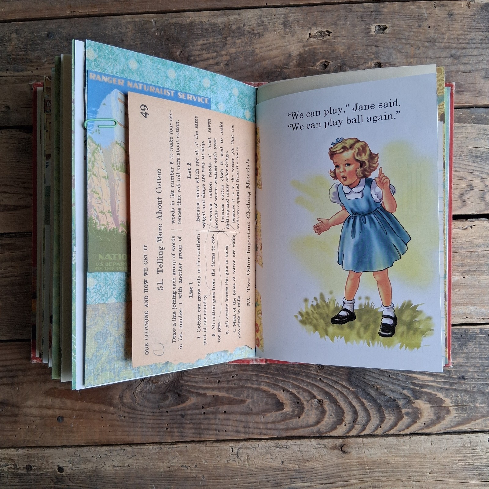 Handmade Junk Journal Vintage Textbook Cover Roads To Everywhere Blank Diary