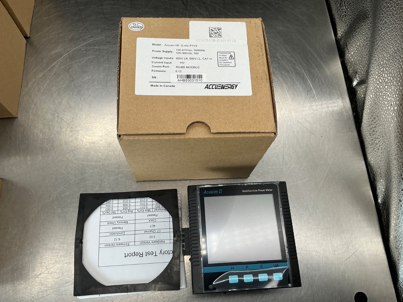 Accuenergy Acuvim IIR-D-mV-P1V3 Panel Mount Power Meter 16MB Data Logging