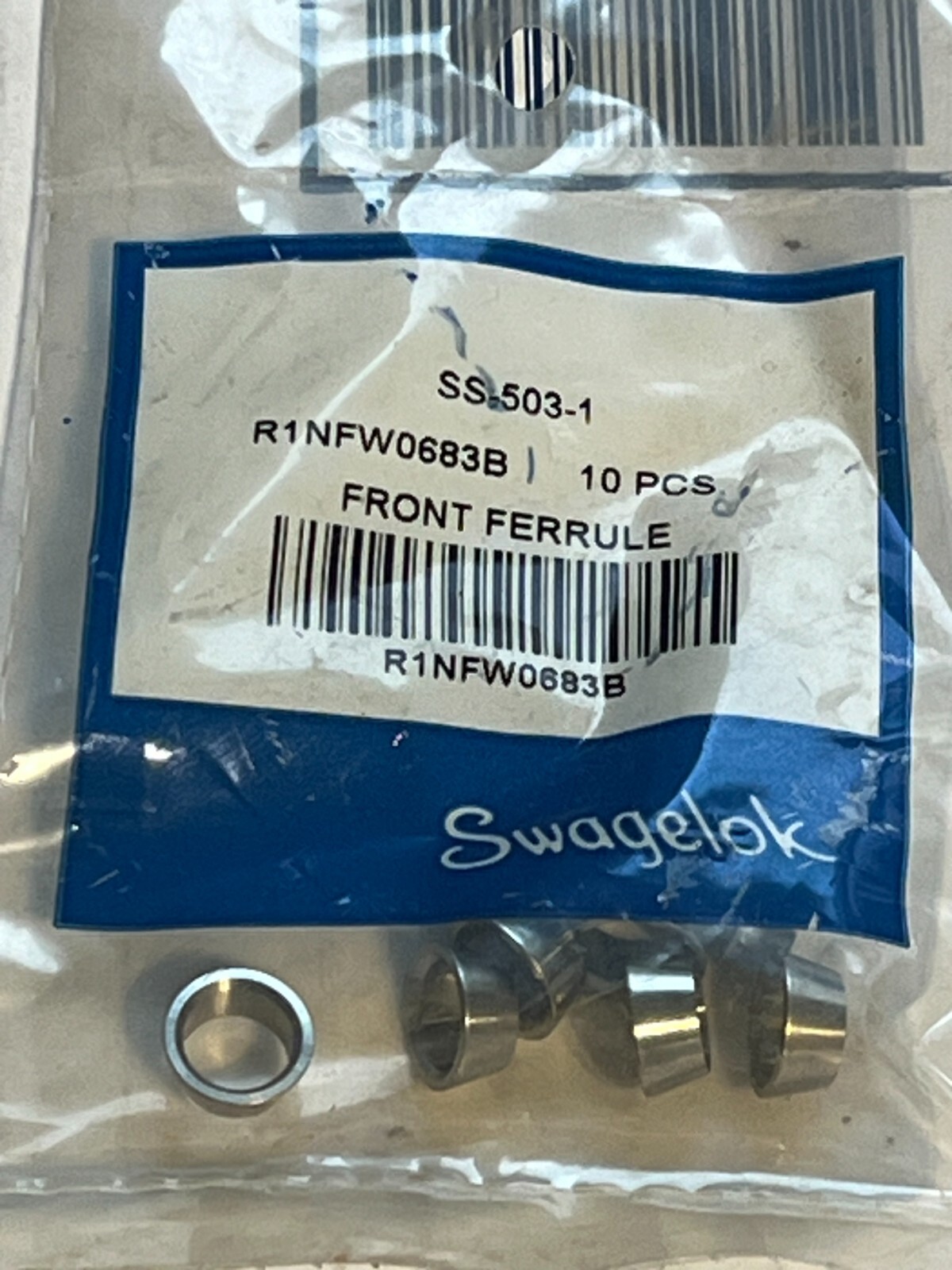 swagelok ss-503-1 nos poor packaging ferrule bag of 10pcs