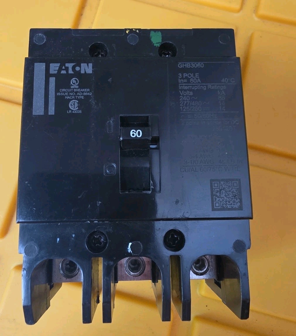 Eaton GHB3060 Circuit Breaker 60A 3 Pole 277/480VAC
