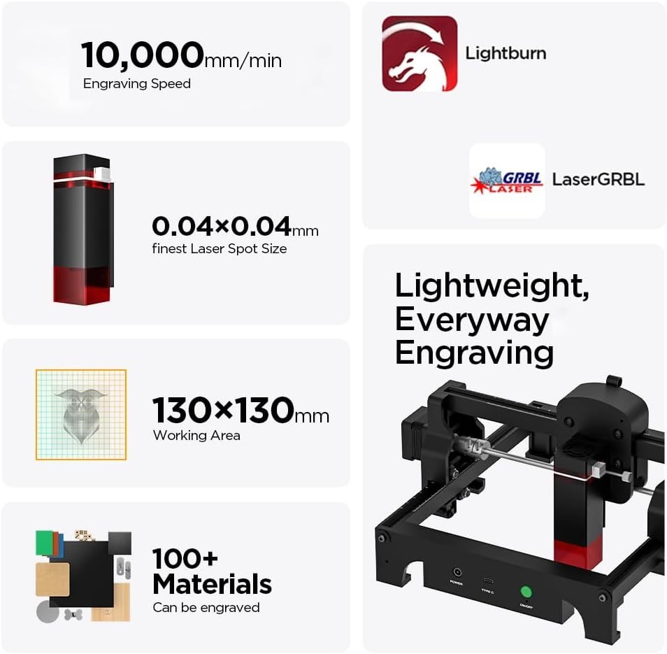 Laser Engraver Machine 3500mW High Precision CNC Engraving Laser Cutter DIY Tool