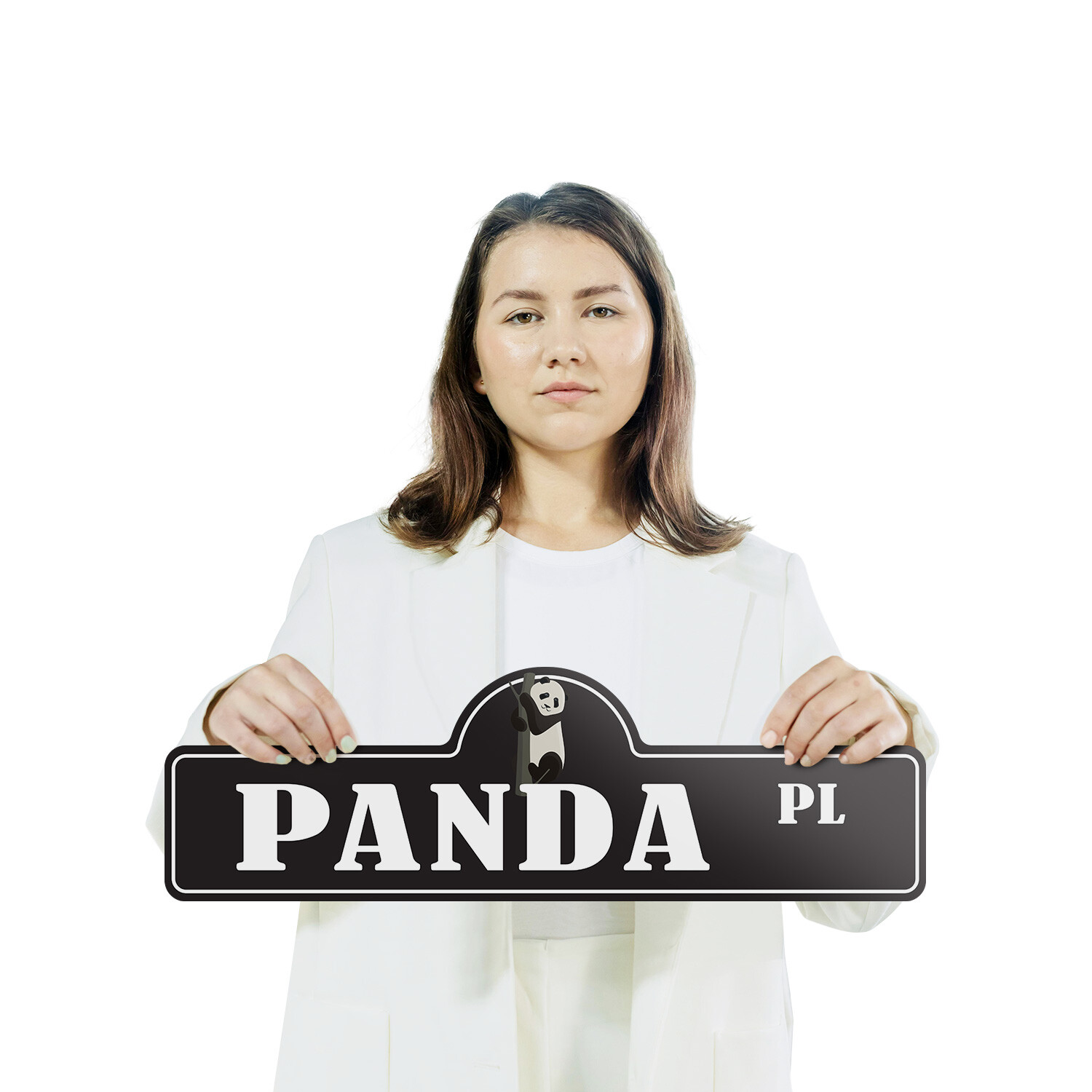 Panda (3 Pack) Plastic Street Sign Crossing Warning Vintage Rustic Beware