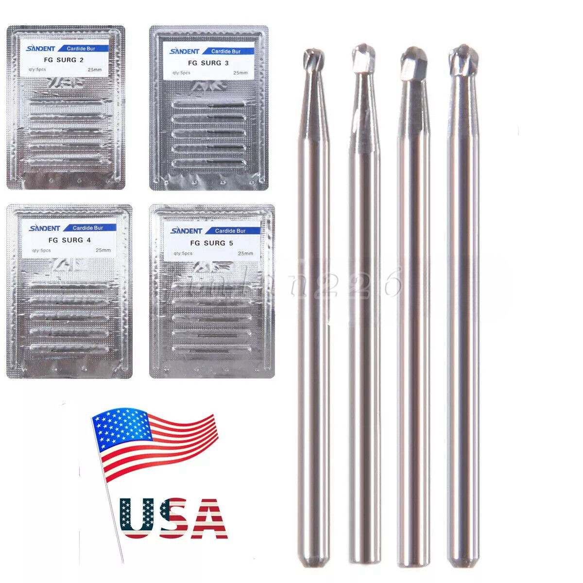 Dental Surgical Length Bur 25mm Tungsten Carbide FG SL Midwest FGOS FG SURG FGXL