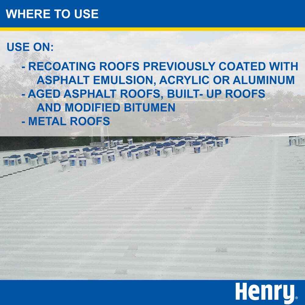 Henry Dura-Brite White Elastomeric Roof Coating 4.75 Gal Seal Roof Leaks Coating