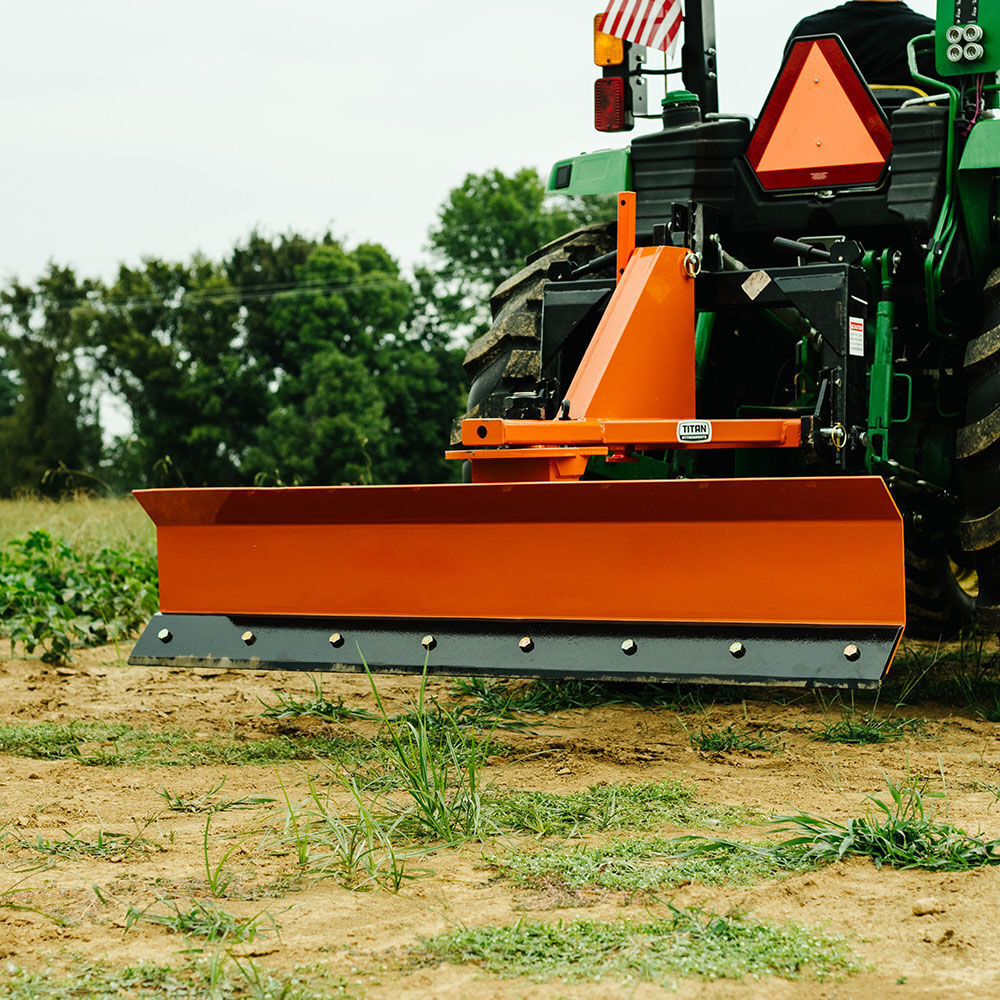 Titan Attachments 3 Point 7.5 FT Rear Blade For Grading And Scraping With Manual