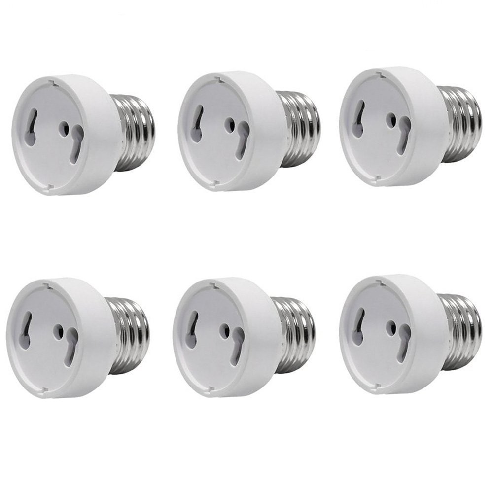 TWDRTDD 6 Pcs E26/E27 to GU24 Adapter – Edison Screw 6PCS, White