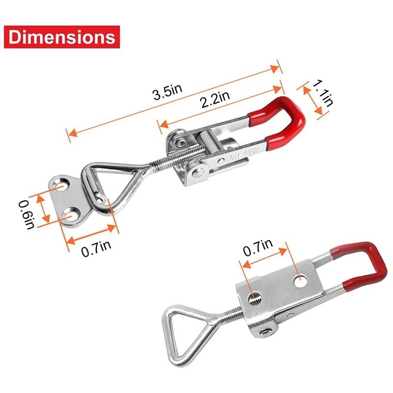 6 Pack Adjustable Toggle Latch Clamp Quick Release Pull Latch for Tool Box