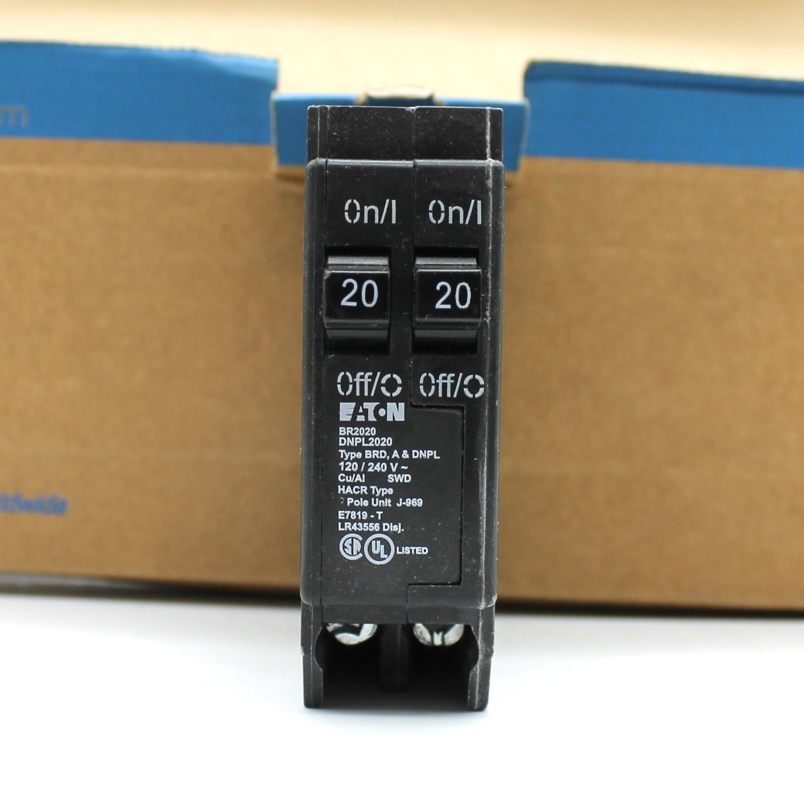 Case Lot of 5 EATON Type BR 20 Amp Duplex Circuit Breaker BR2020 Brand New