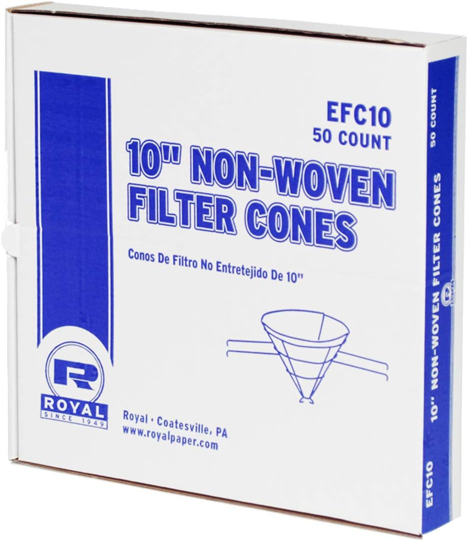 Premium 10″ Econoline Non Woven Filter Cones, Package of 50