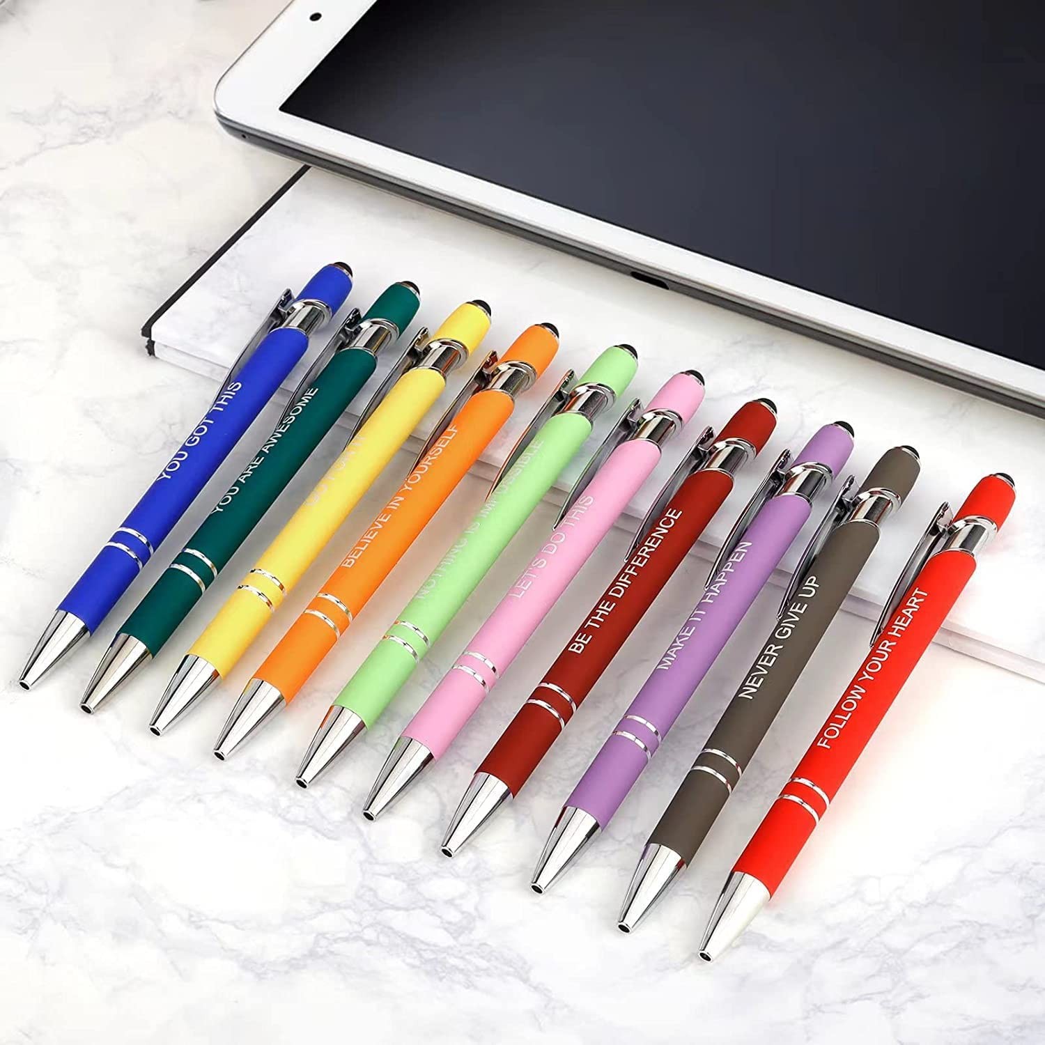 Greengines 100 PCS Inspirational Pens Bulk, 1 Count (Pack of 100), Multicolor