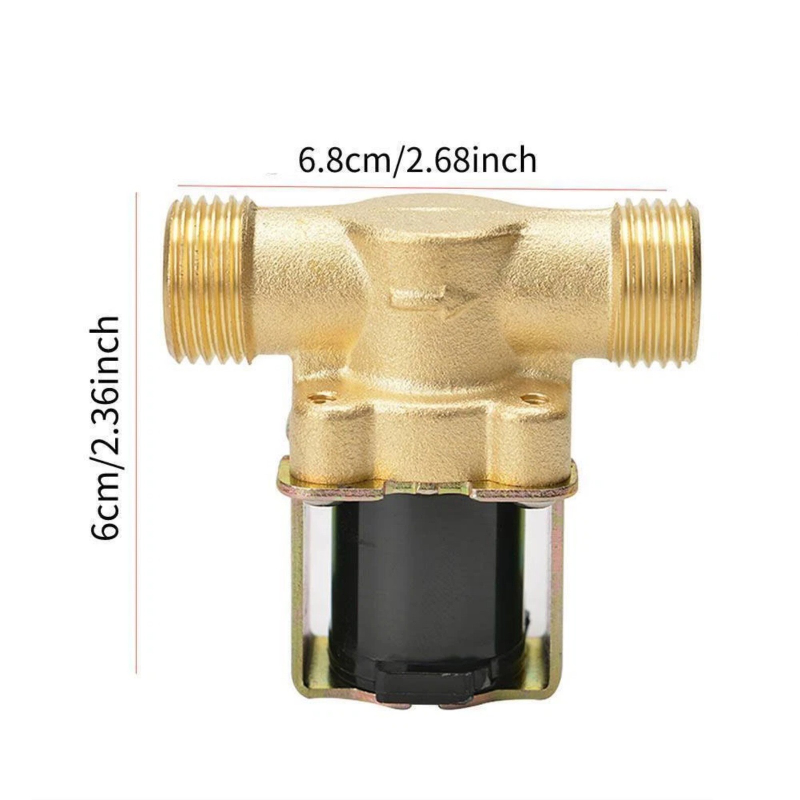 DC12V 1/2 Inch Brass Electric Solenoid Valve Normally Closed For Water 0.8Mpa