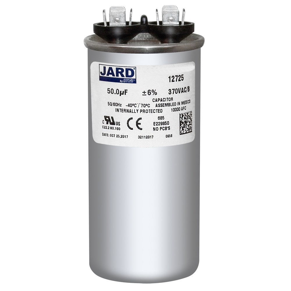 Jard 50.0 uF/MFD +/-6% 50/60Hz Motor Run Capacitor 370V Replaces RD-50-370
