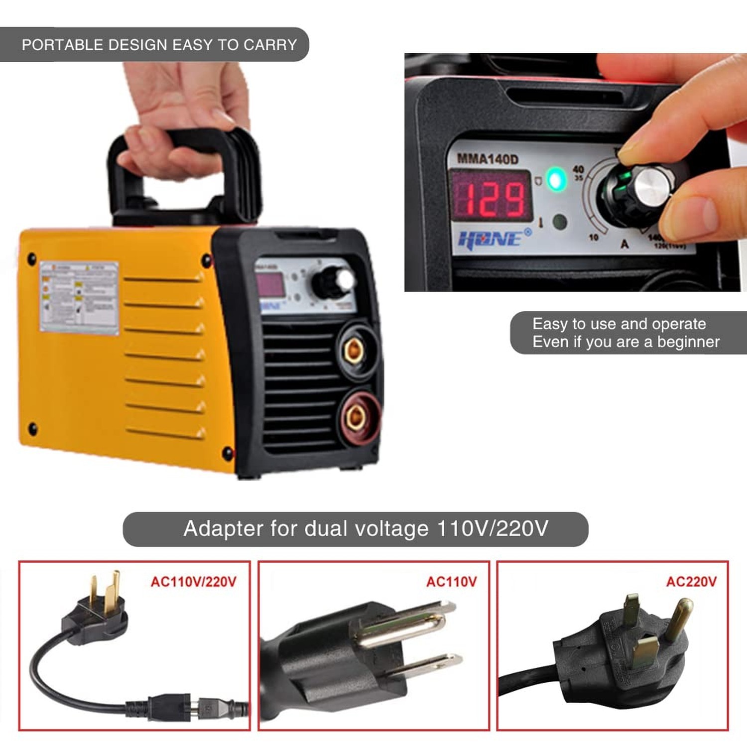 HONE ARC Welder 110V/220V, Actual 140Amp Stick Welder, Digital IGBT Inverter …