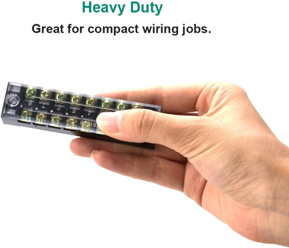 Terminal Block and Strip – 12Pcs 8 Positions Dual Row 600V 15A Screw Terminal