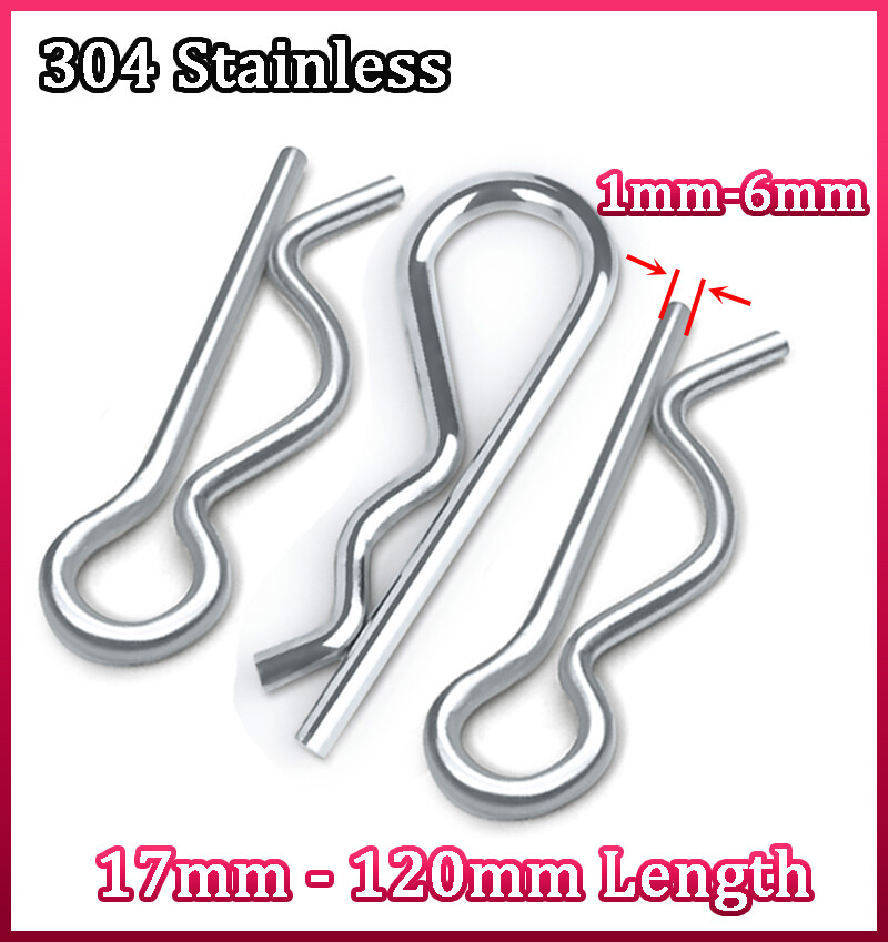 R Pin Shaft Retaining Clips Cotter Pins Stainless Steel 1mm 2mm 3mm 4mm 5mm 6mm