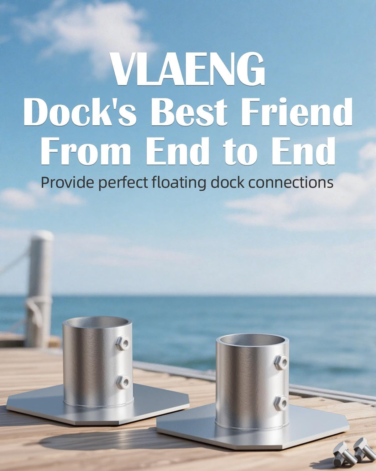 Stationary Dock Bottom Pad 2 Pcs, 8″ X 8″ Stationary Dock Base Plate Hardware, F