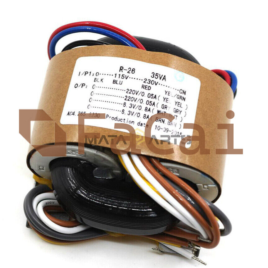 1PCS 35W R-CORE TRANSFORMER For Preamp 115V 230V OUTPUT: 220V+220V 6.3V+6.3V NEW
