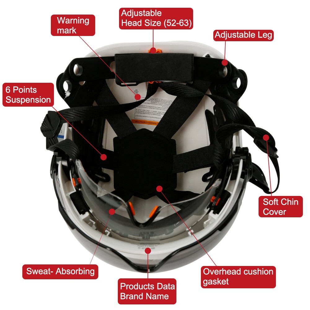 Construction Safety Helmet With Visor Built In Goggles Hard Hat ANSI Work Cap