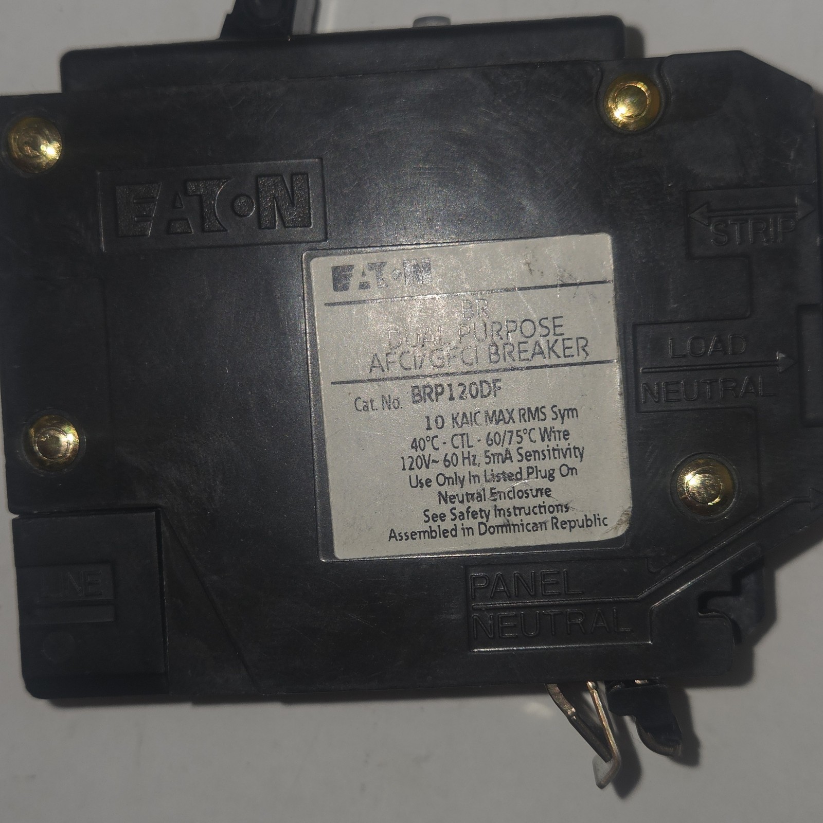 Eaton BRP120DF 120 20A 1-Pole Circuit Breaker