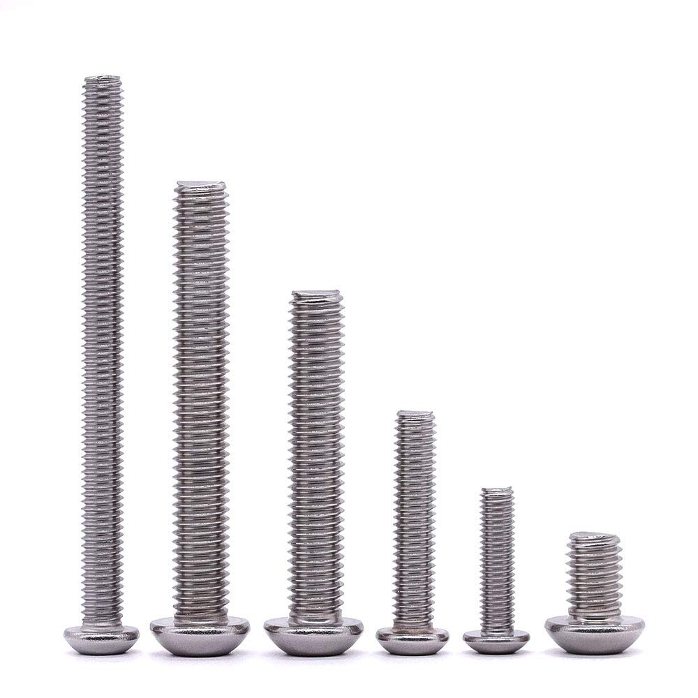 M6-1.0 x 10mm Button Head Socket Cap Screws 304 Stainless M6 x 10mm, Silver
