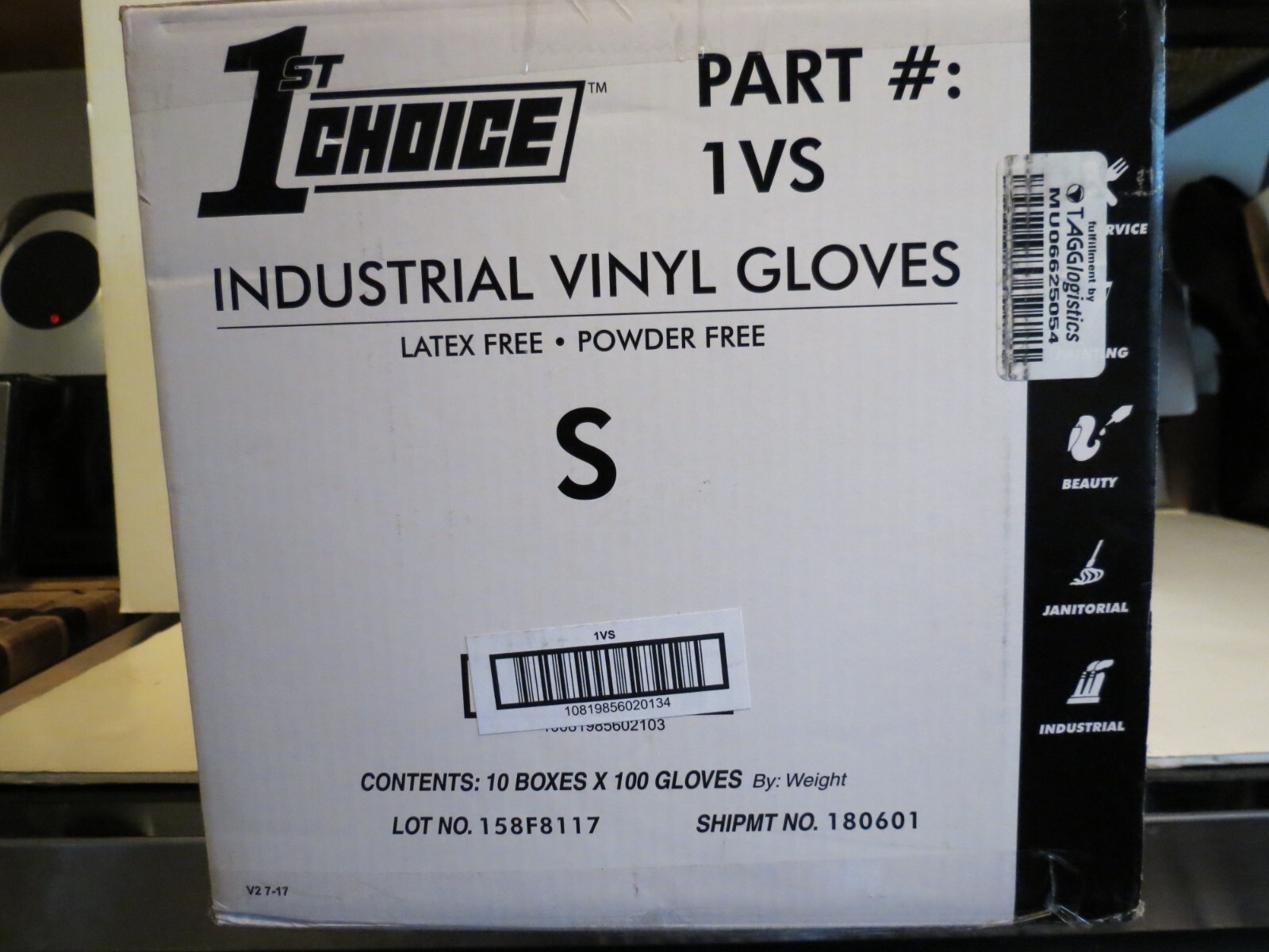 1ST Choice Industrial 1VS Powder-Free Vinyl Gloves 10 Boxes X 100 Gloves – SMALL