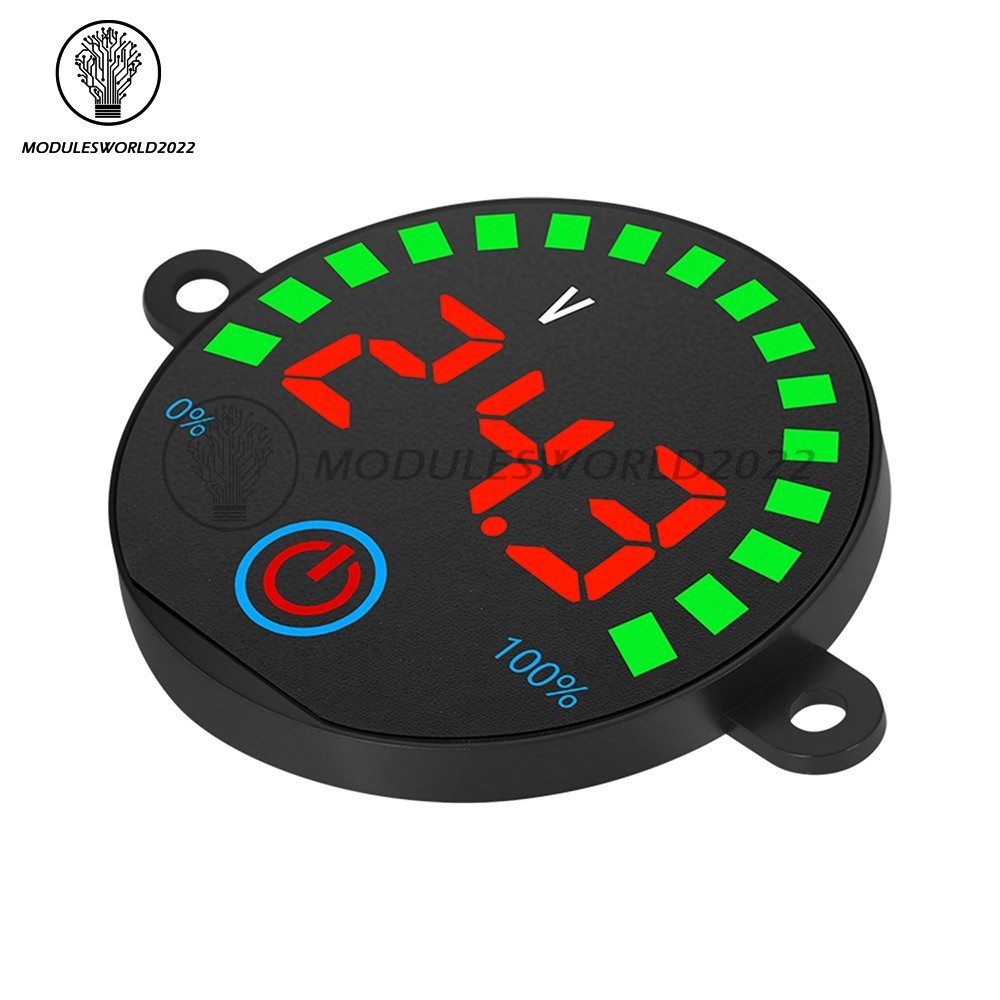 DC7-55V Acid/Li-ion LED Indicator Volt & Battery Level Display Power-Off Memory