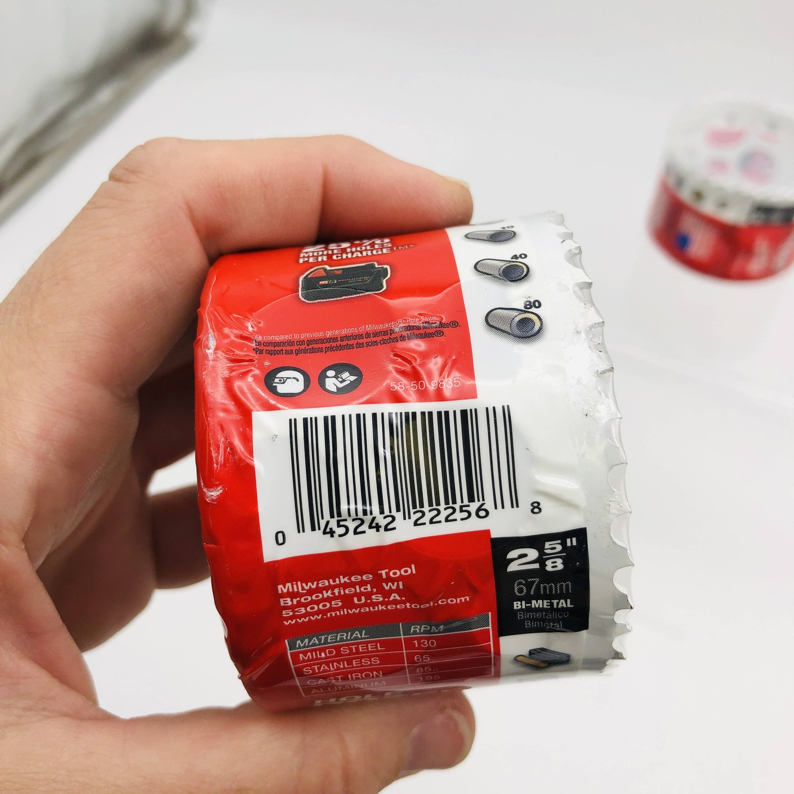 Milwaukee 49-56-9633 Hole Saw 2-5/8in Ice Harden Hole Dozer Bi-Metal 3.5 TPI 2pk