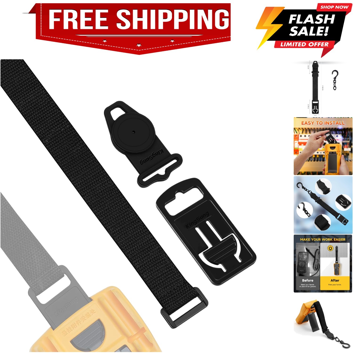 Magnet Hanger Kit for Fluke Multimeter, Instruments Meter Snap Adapter and Ha…