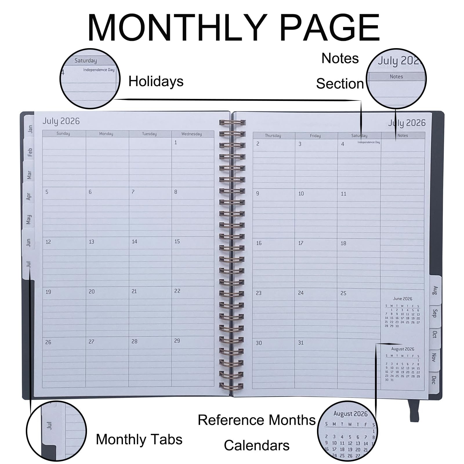 Daily Planner 2026,Jan 2026-Dec 2026,Weekly & Monthly Planner,Calendar Planne…