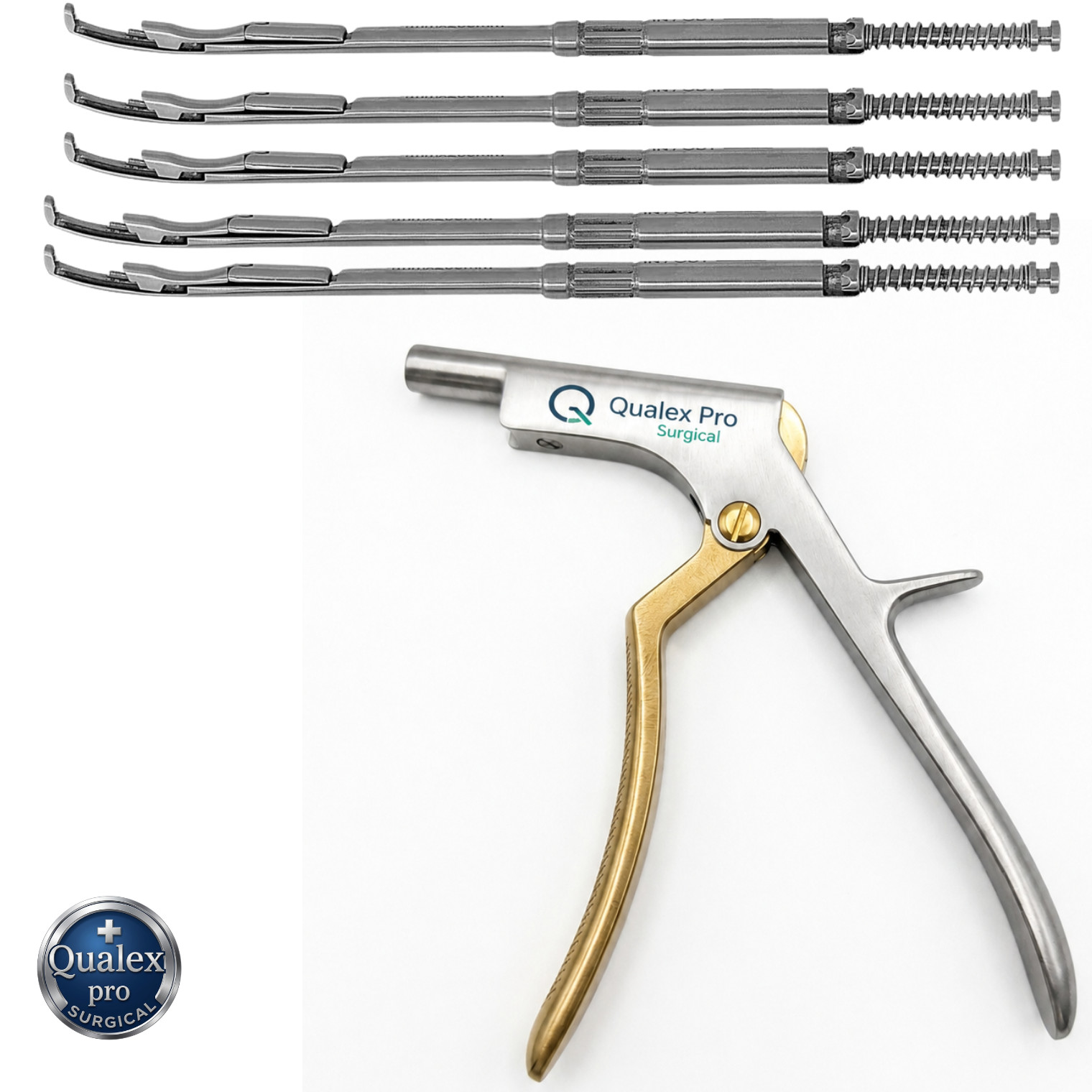 Premium German Kerrison Rongeur Set 1–5mm Rotating Shaft Stainless Steel