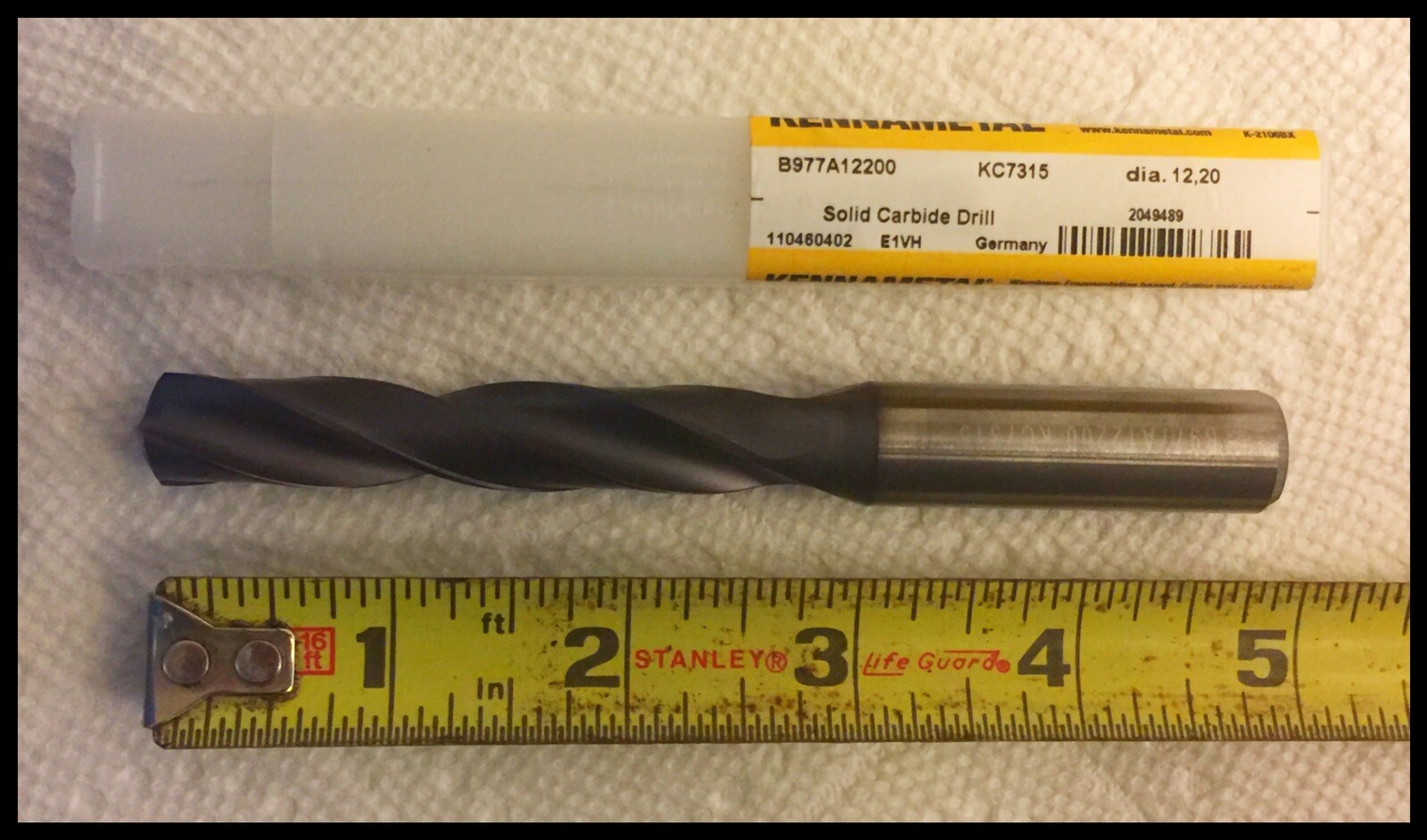 Kennametal B977A12200 KC7315 12.200MM 5X Ø UNIVERSAL Carbide Drill TiAlN COATED