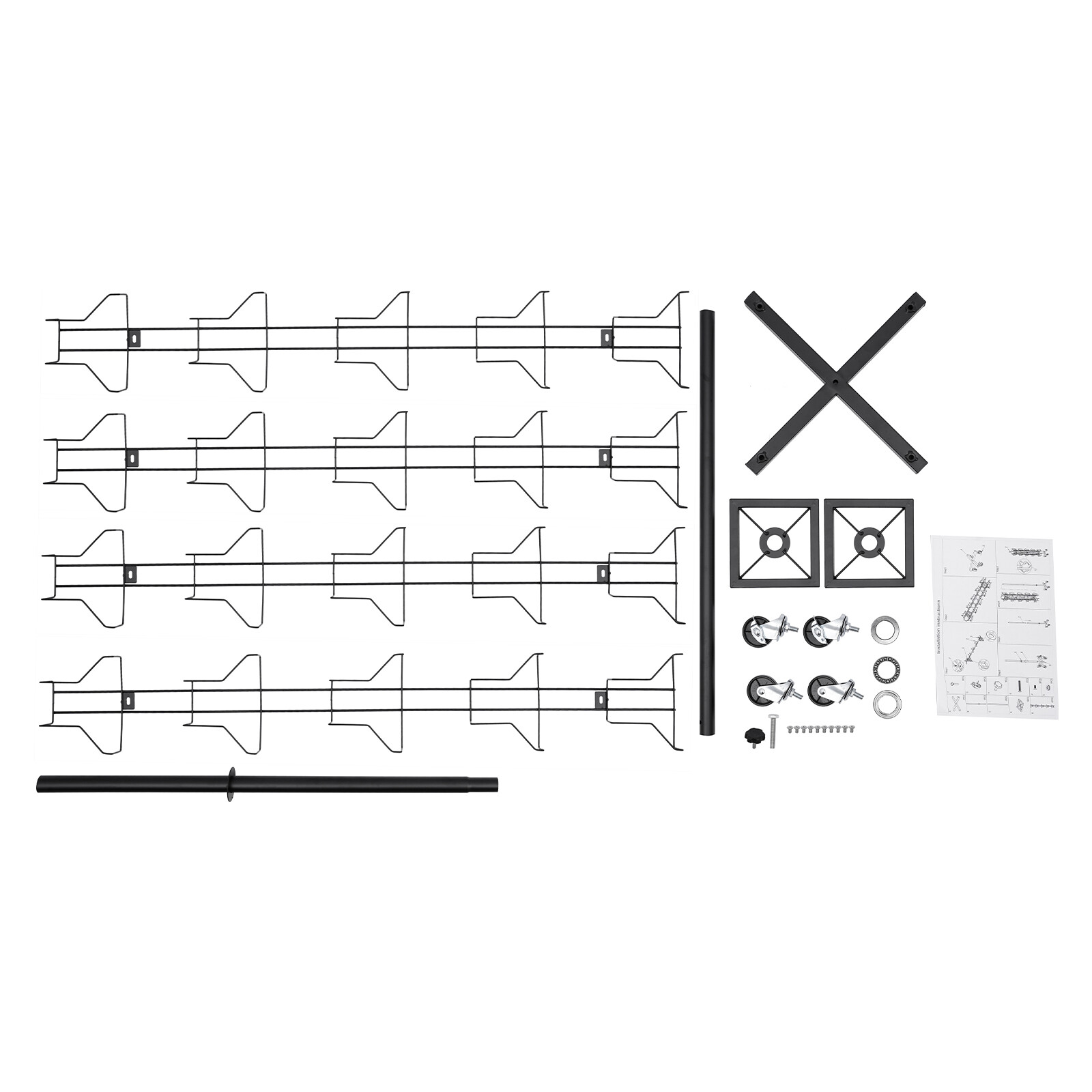 Greeting Card Rack Spins 20 Pocket Black Retail Display 6″ x 8 Cards Sign Holder