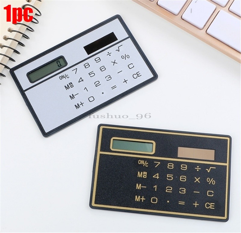 1Pcs Slim 8 Digits Ultra Thin Credit Card Solar Power Pocket Calculator Ic Ne ya