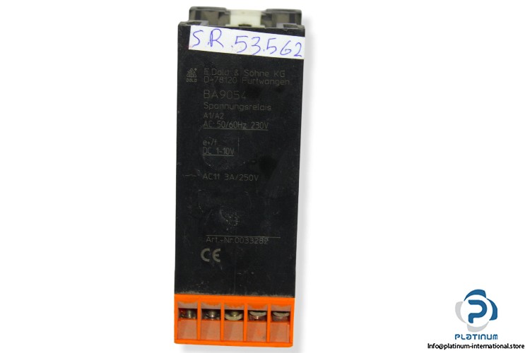 DOLD BA9054 VOLTAGE RELAY_230 V AC_250 VAC / 3A_Continuous operation