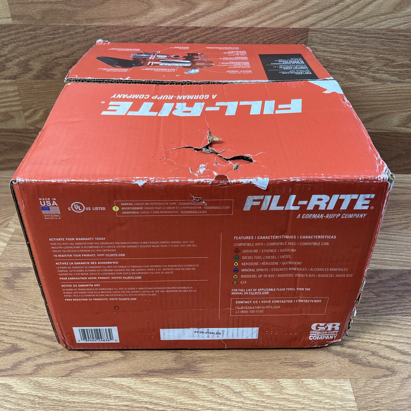 Fill-Rite FR610HA Fuel Transfer Pump 115V AC 15 GPM Max. Flow Rate 1/6 HP