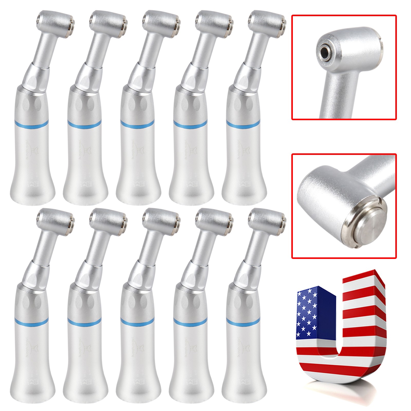 10pcs NSK Style Dental Low Slow Speed Handpiece Contra Angle Push Button E-Type