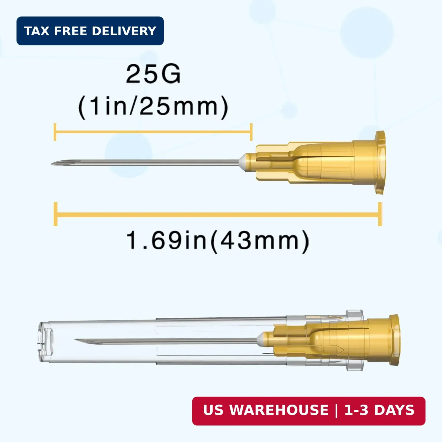 25 Gauge 1 Inch Needle,100 PCS Luer Lock Industrial Dispensing Accessories Needl