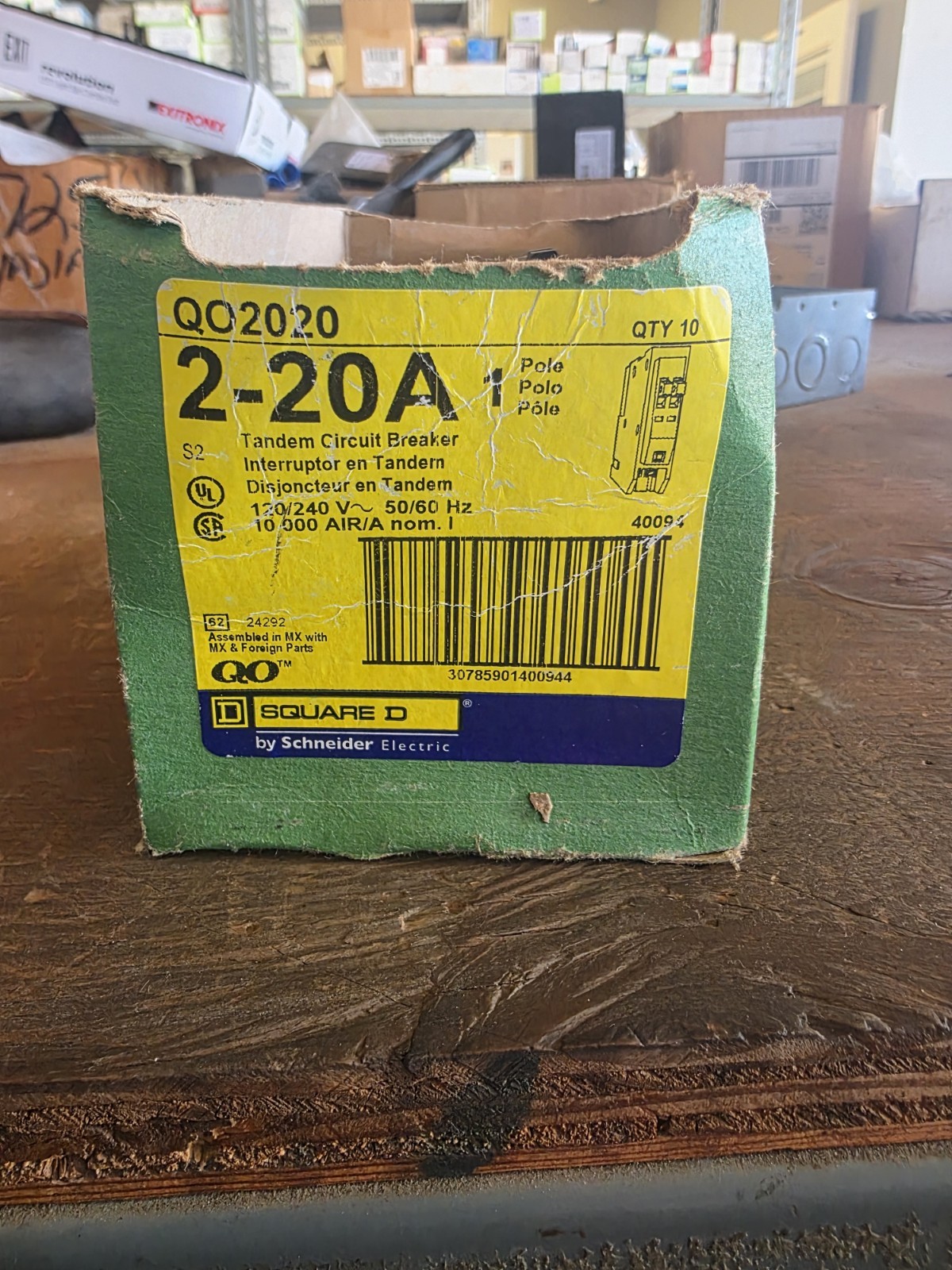 QTY 9 Square D QO2020C 2-20 Amp Single-Pole Tandem Circuit Breaker