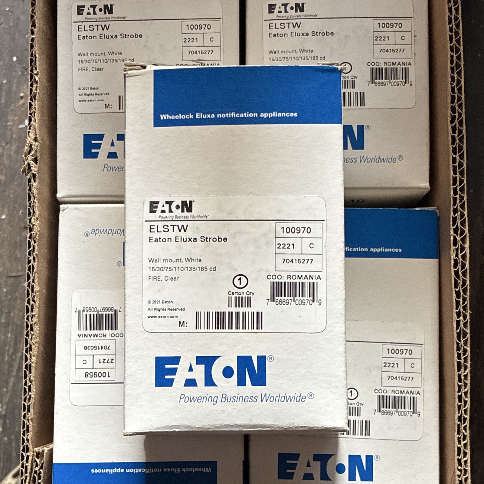Eaton ELSTW Eluxa Strobe Wall Mount White Fire Alarm Notification Appliance