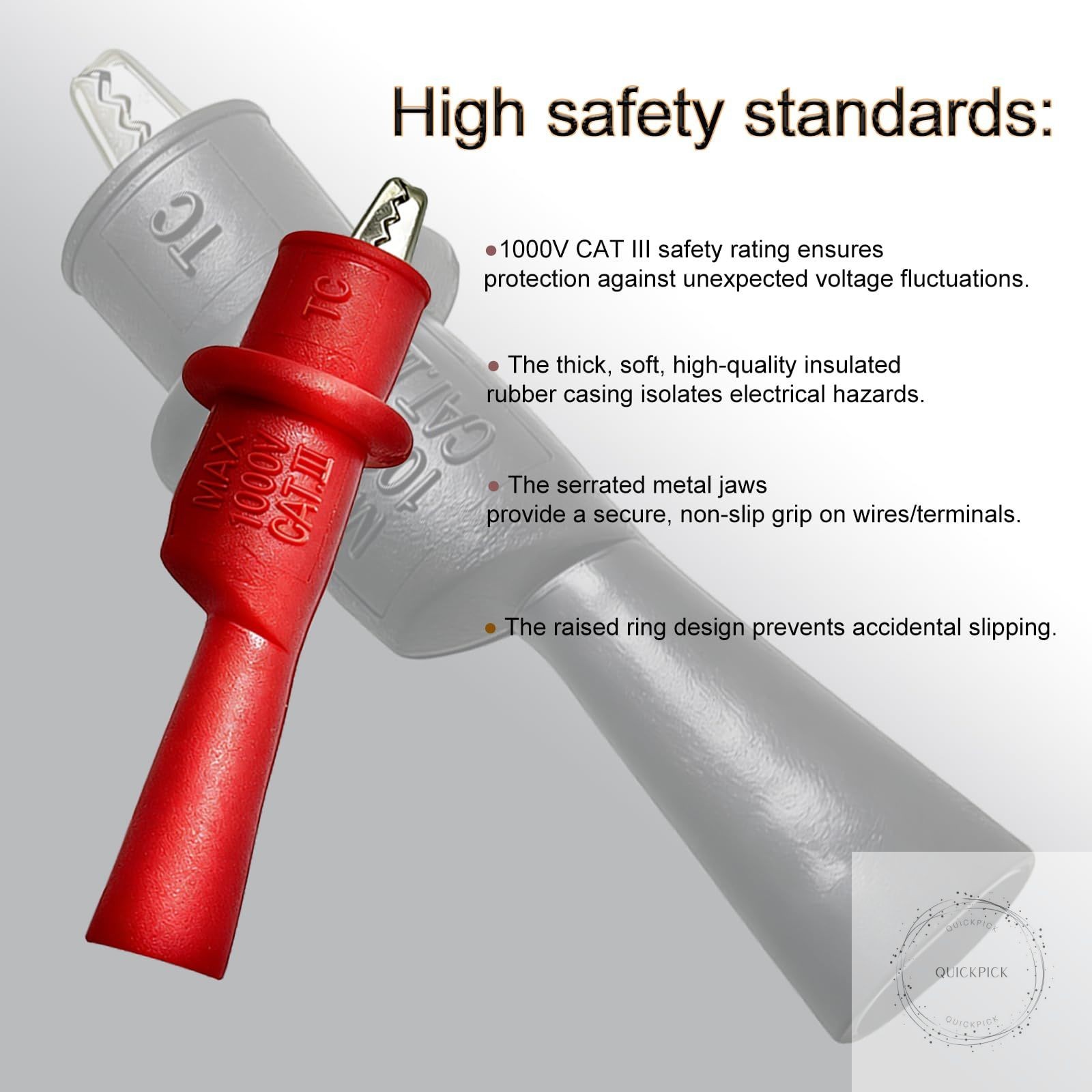 Multimeter Leads Kit 49″ Premium Silicone Multimeter Test Lead Set CAT III 1000V