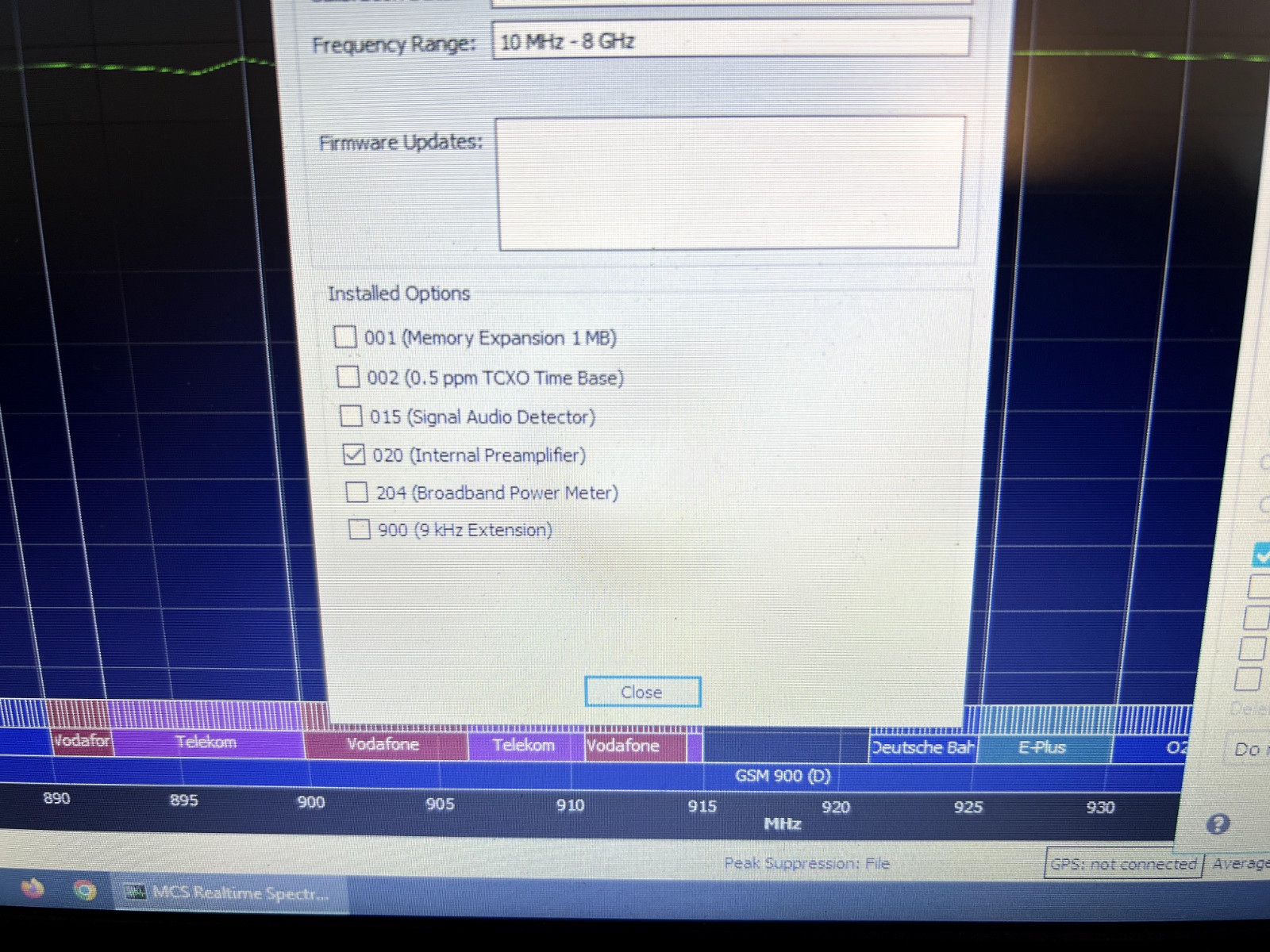 Aaronia SPECTRAN HF-6085 V4 Spectrum Analyzer w/ Option 020 Preamp – Working