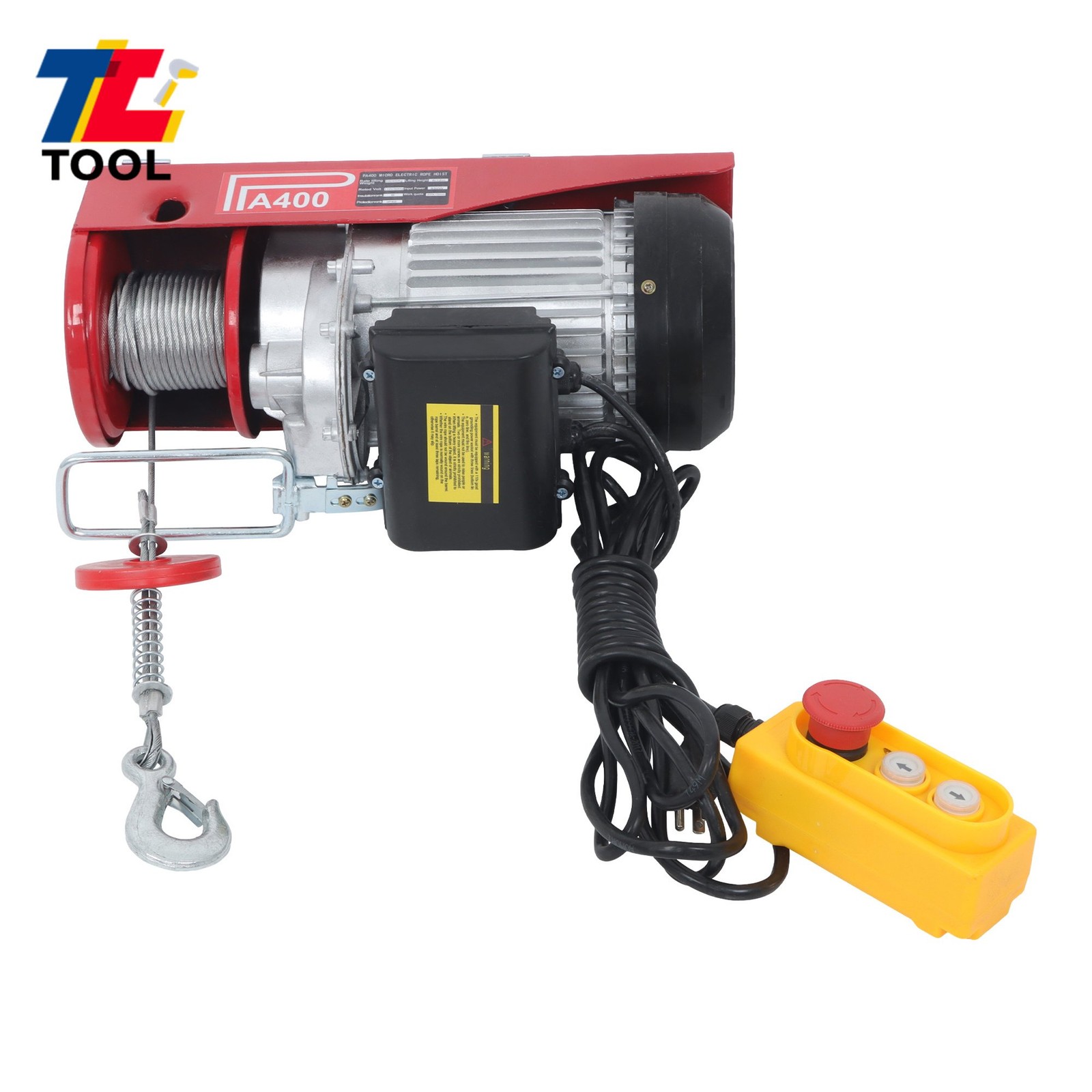 880LBS Mini Electric Hoist 14 FT Wired Remote Control 110V 980W Height 20-40 FT