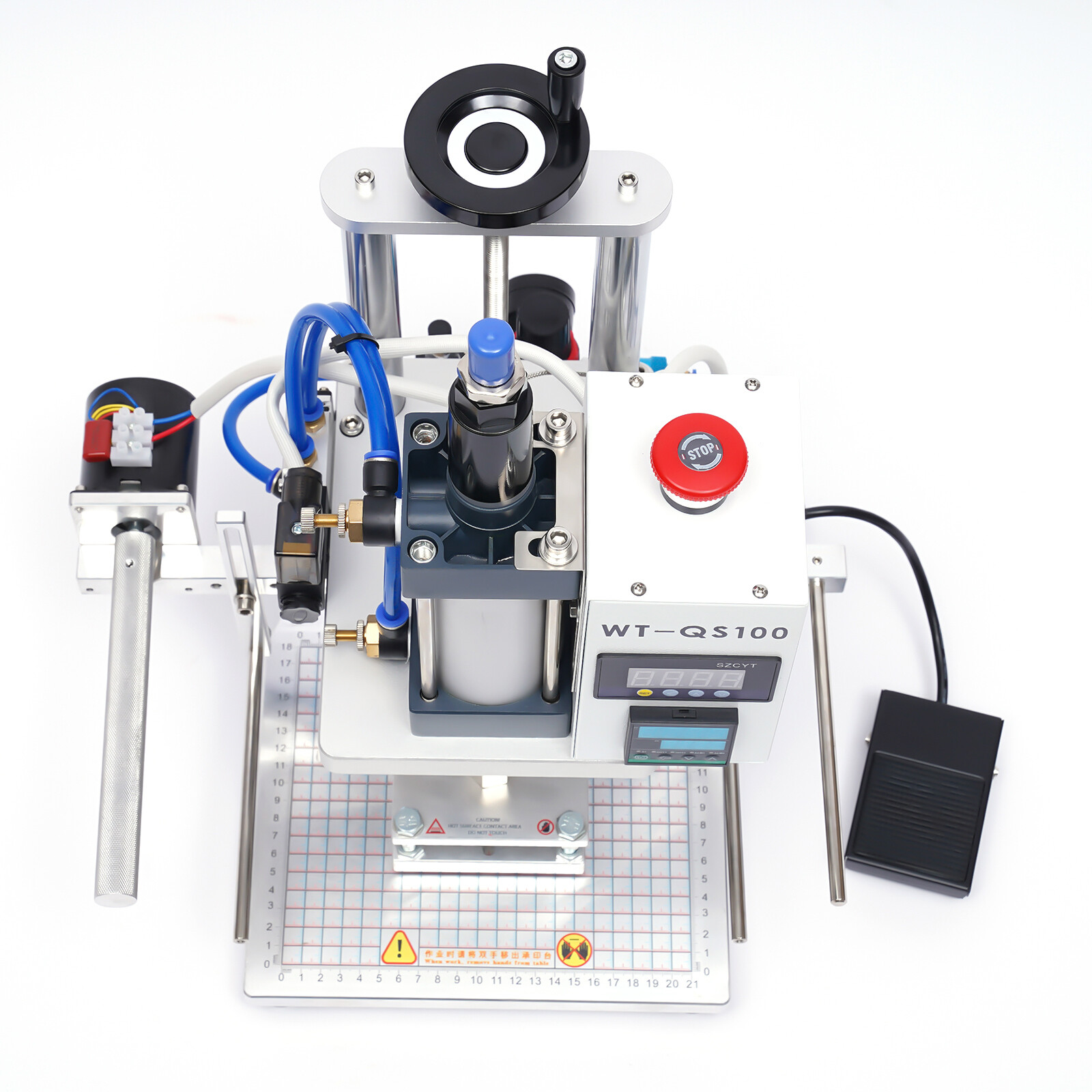 Hot Foil Stamping Machine 550W Air Pneumatic For Leather PU Logo Press 8x10cm