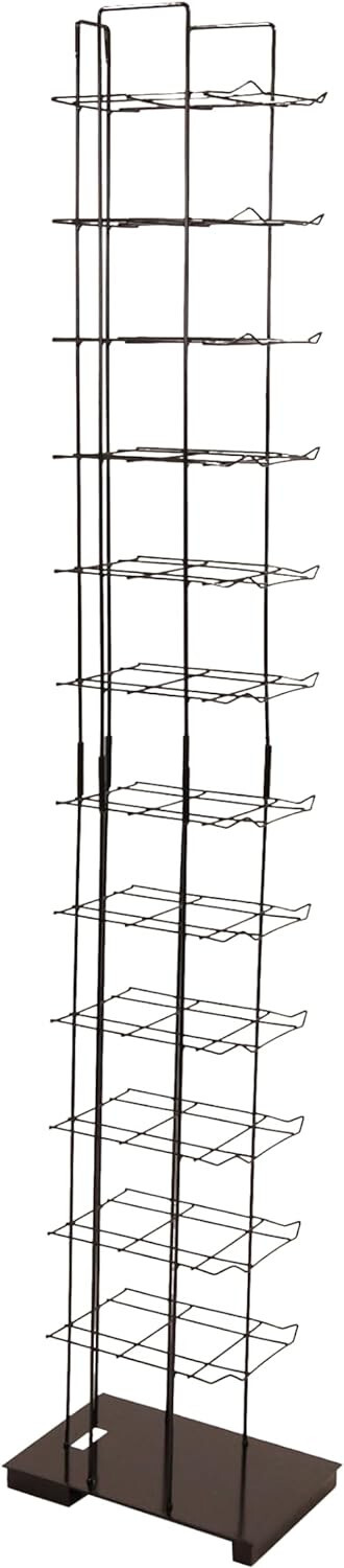 72 Hats Cap Hat Rack 12-Tier Baseball Tower Black Floor Standing Display 78″ H