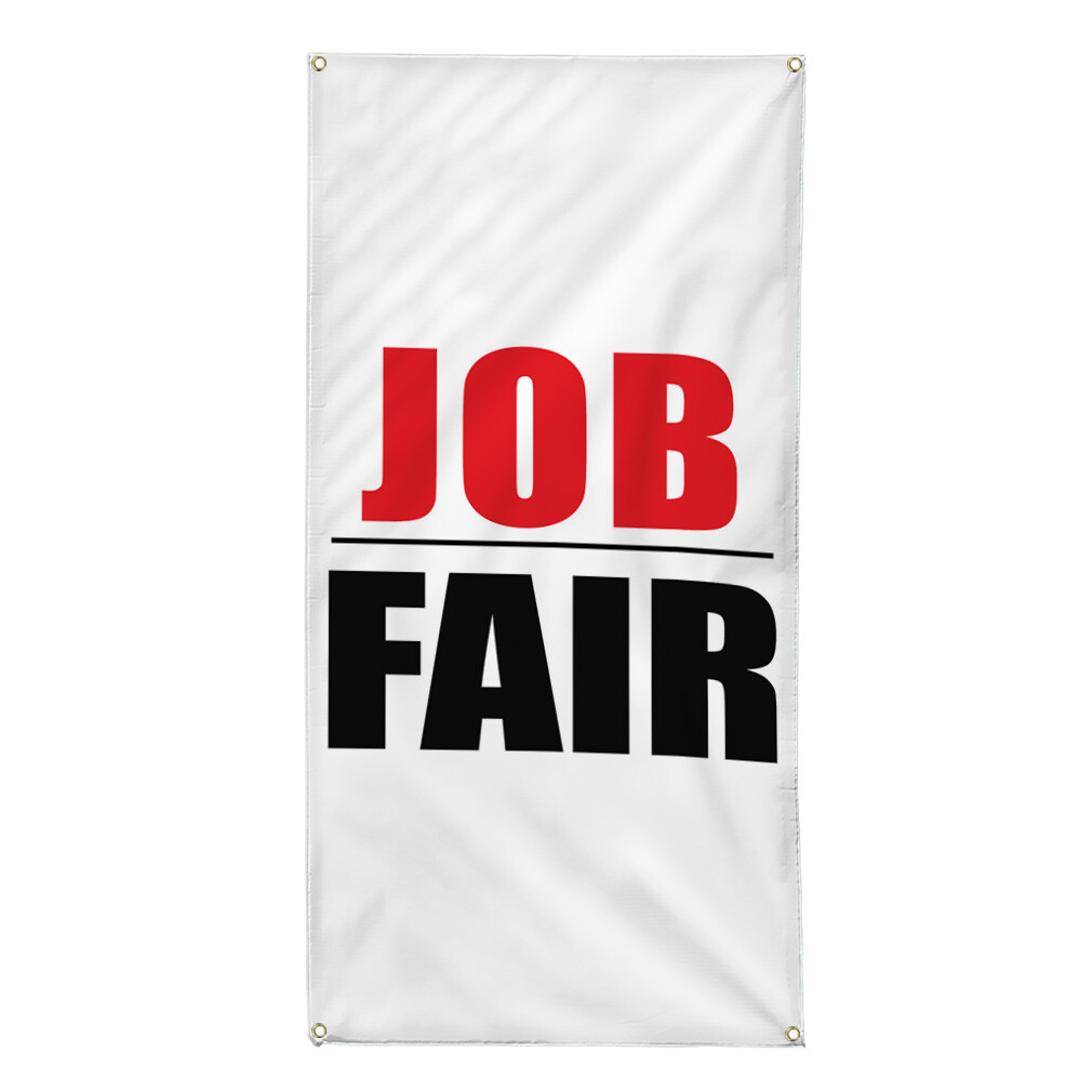 Vertical Vinyl Banner Multiple Sizes Job Fair Weatherproof Industrial Yard Signs