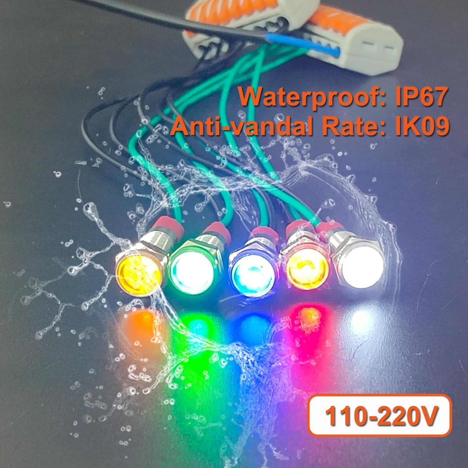 10Pcs 6mm 1/4 Inch 110V 220V Metal LED Indicator Light Waterproof Indicator