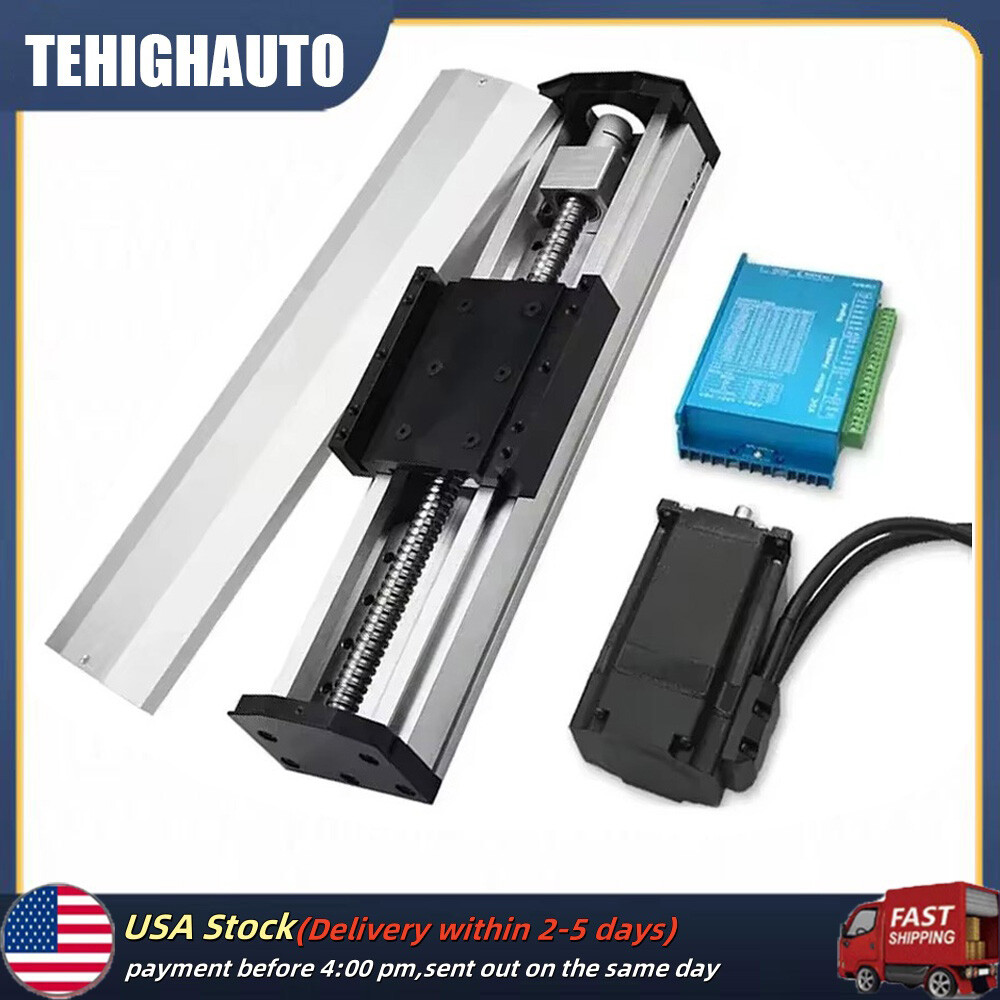 CNC Ball Screw Linear guide Stage Actuator w/Cover NEMA23 Hybrid Servo Drive Kit
