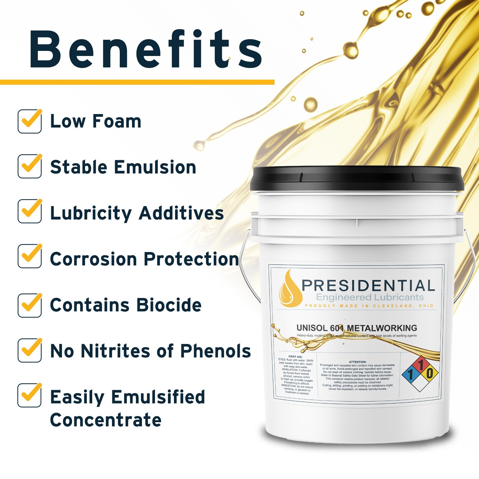 Presidential Unisol 601 | Heavy Duty & Water Soluble Machining Coolant