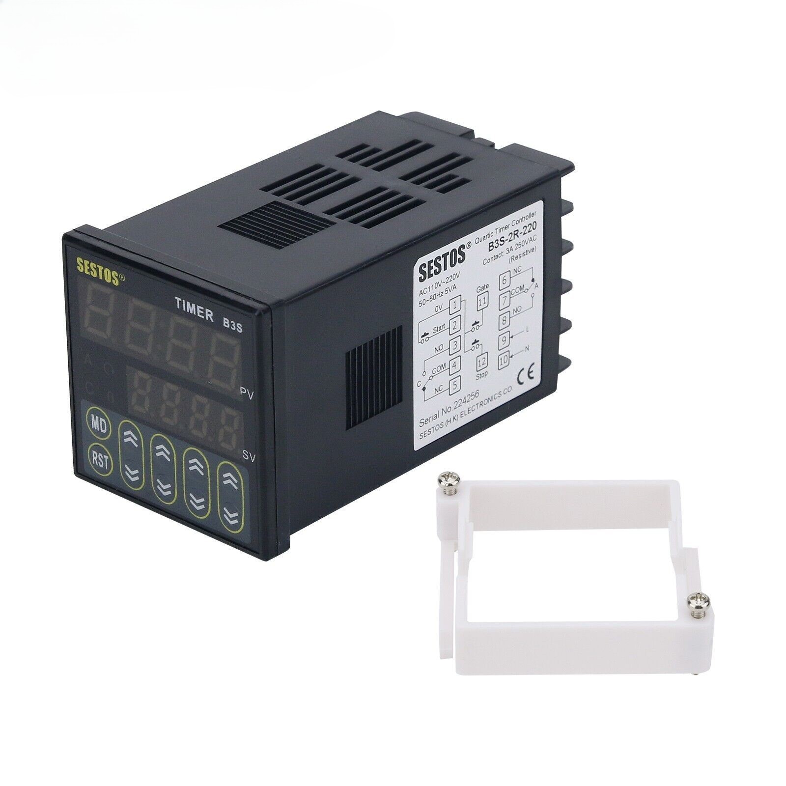 1PC Ce Ac100-240V B3S-2R-220 Sestos Digital Quartic Timer Relay Switch Relay