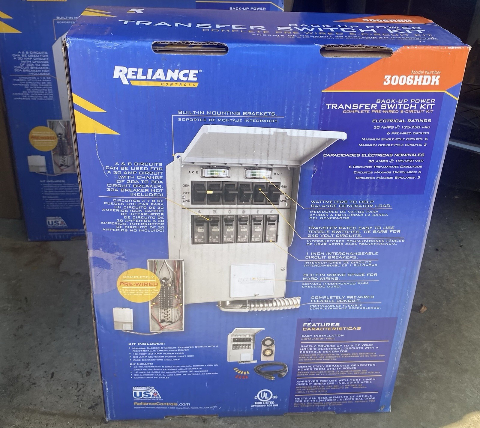 Reliance Controls 3006HDK 6-circuit Generator Power Transfer Switch Kit
